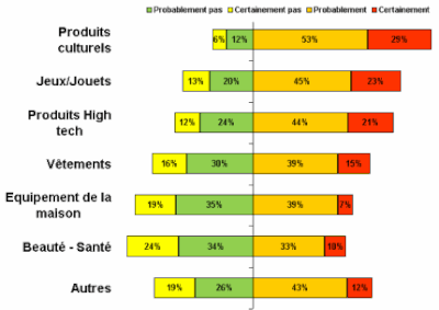 type d'achats en ligne prévus pour noël 2009