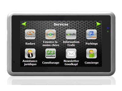 menu permettant d'accéder aux divers services