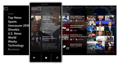 la démonstration du windows phone présentée lors du mix.