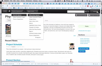 exemple d'intranet sous drupal open atrium.