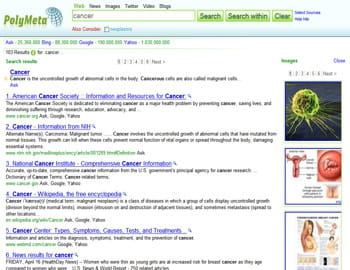 polymeta, un google spécialisé dans la santé, développé par weblib