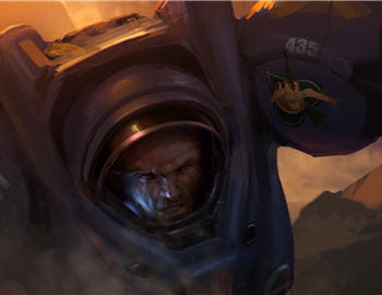 un artwork officiel d'un terran de starcraft 2