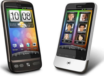 a gauche, le desire, très proche du nexus one, à droite le legend, mise à jour