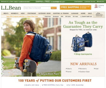 llbean.com est le 1er e-marchand us de la catégorie 'vêtements et accessoires'