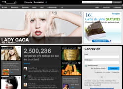 la page d'accueil de myspace