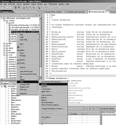 figure 28-13 : exemple d'utilisation d'un outil de gestion de versions dans