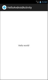 résultat de l'application helloworld!
