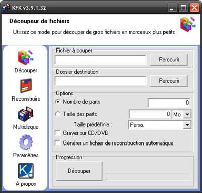 pour séparer de gros fichiers