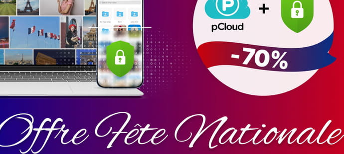 Stockage cloud &agrave; vie&nbsp;: pCloud propose jusqu'&agrave; -70% pour la F&ecirc;te Nationale