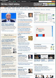 la page d'accueil du wall street journal