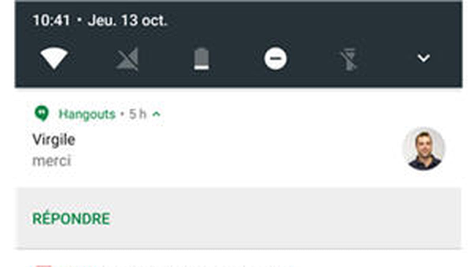 Notifications regroupées