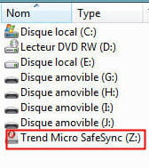 safesync se reconnait comme un nouveau disque dur