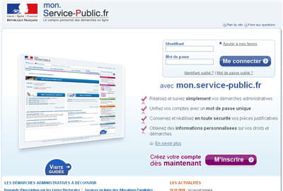 copie d'écran du site mon service public