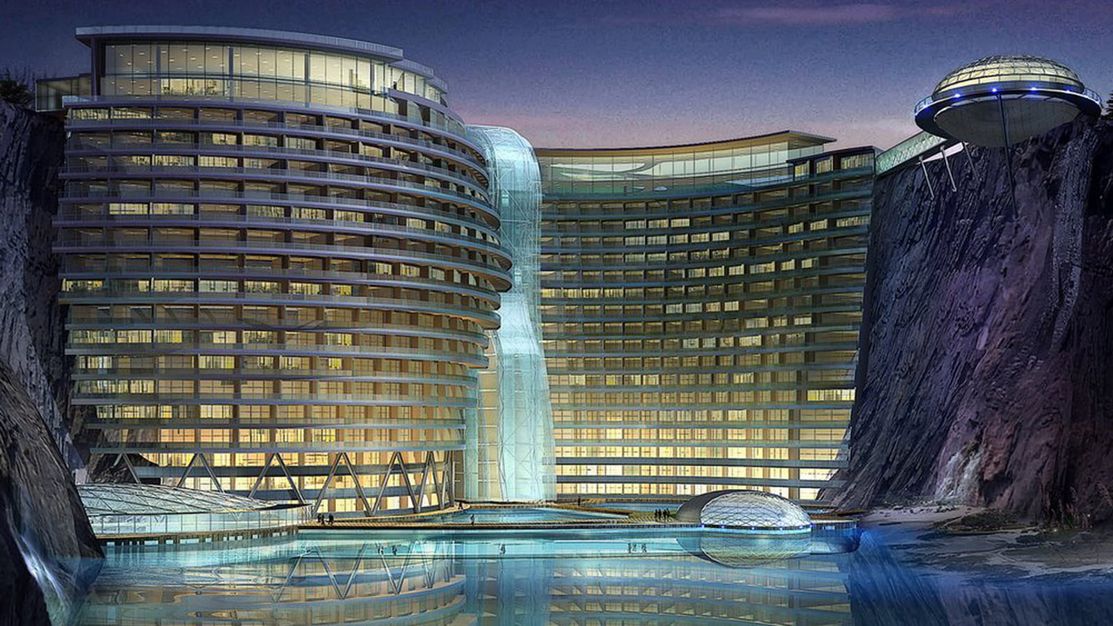 Hôtel dans une falaise