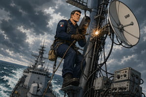 "On s'est retrouv&eacute; en pleine mer, &agrave; une dizaine de m&egrave;tres au-dessus de l'eau, &agrave; souder des antennes"&nbsp;: comment l'extr&ecirc;me forge les cybermilitaires