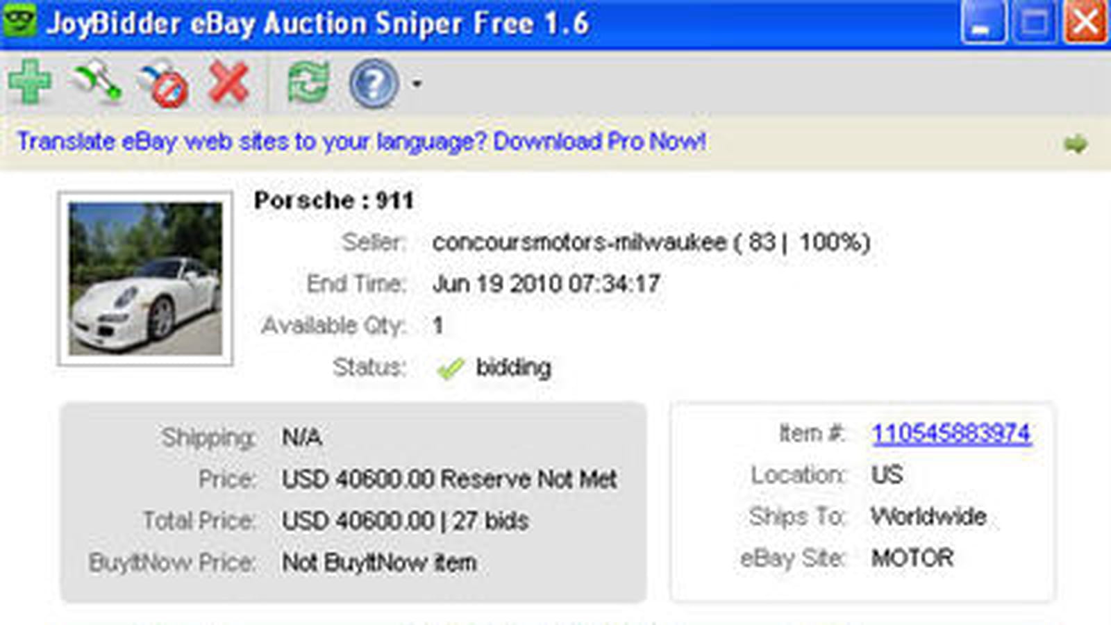 Sniper sur eBay