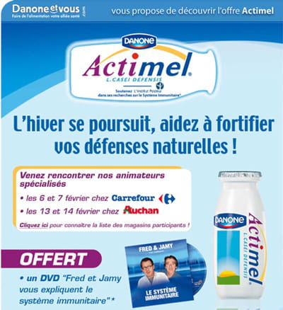 extrait de l'e-mailing de danone et vous