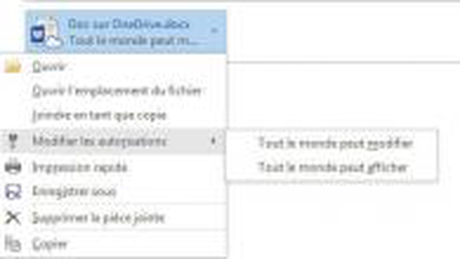 Autorisations de modifier