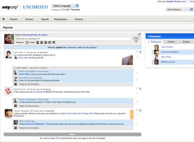 capture d'écran socialtext