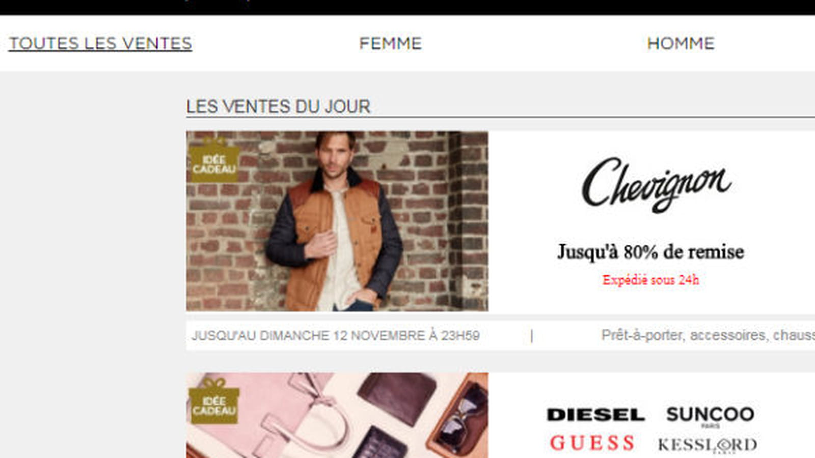 Ventes privées en ligne