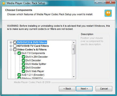 tous les codecs pour media player