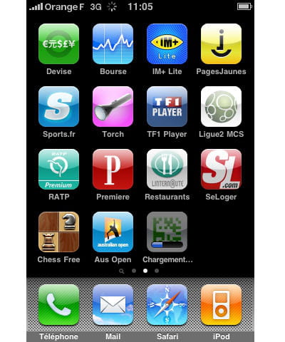 l'installation de l'application sur iphone.
