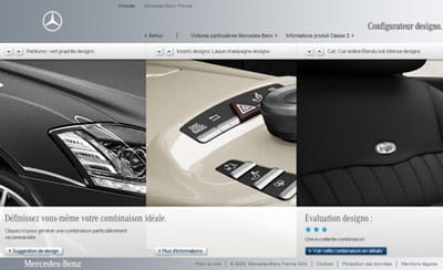intuitif, le configurateur 'designo' de mercedes permet de choisir rapidement