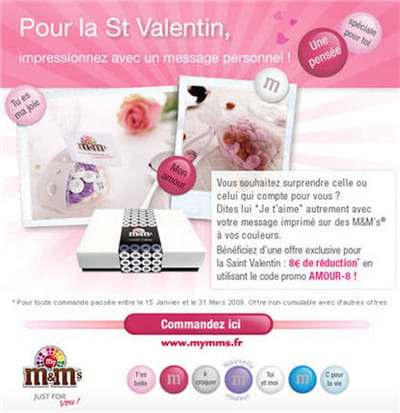 la campagne saint-valentin de m&m's