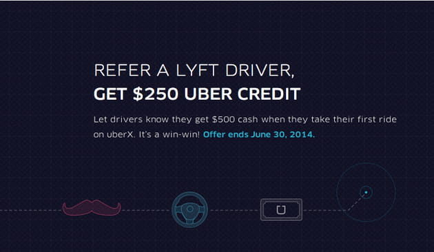 uber has offered monetary rewards and electronics to lyft drivers who switch