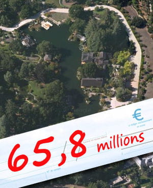 une vue aérienne de la résidence de larry ellison, en californie.