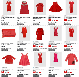 recherche par couleur sur les robes