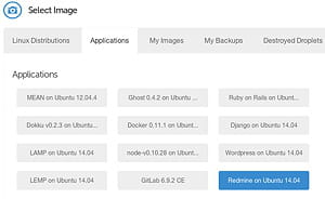 parmi ses images de vm, digitalocean propose docker.