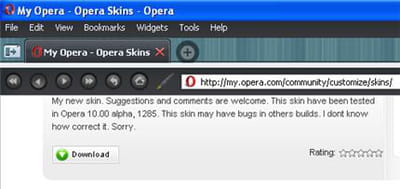 les thèmes pour opera sont moins chaleureux et nombreux que pour firefox