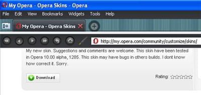 les thèmes pour opera sont moins chaleureux et nombreux que pour firefox 