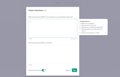 ChatGPT : comment (bien) utiliser Custom instructions