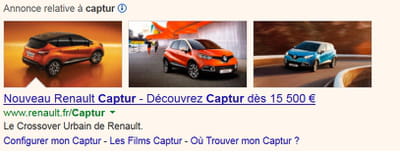 image in ads déployé pour la renault captur. 