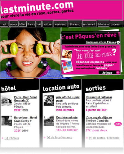 campagne de lastminute réalisée pour pâques