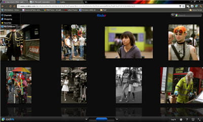 copie d'écran de l'application cooliris sur des images issues de flickr