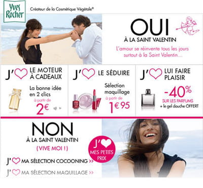 la campage saint-valentin de yves rocher 