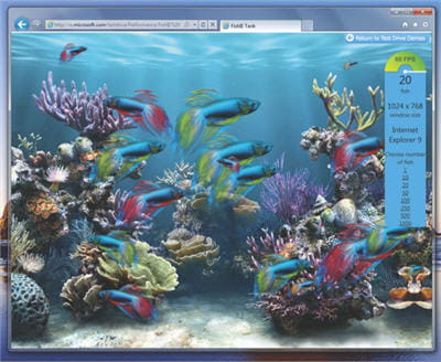 évidemment, tout ceci est présenté animé et fluide, poissons et algues bougent,