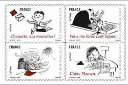 un carnet de timbre à l'effigie du petit nicolas est sorti fin septembre.