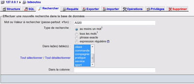 figure 10-20 - recherche dans plusieurs tables