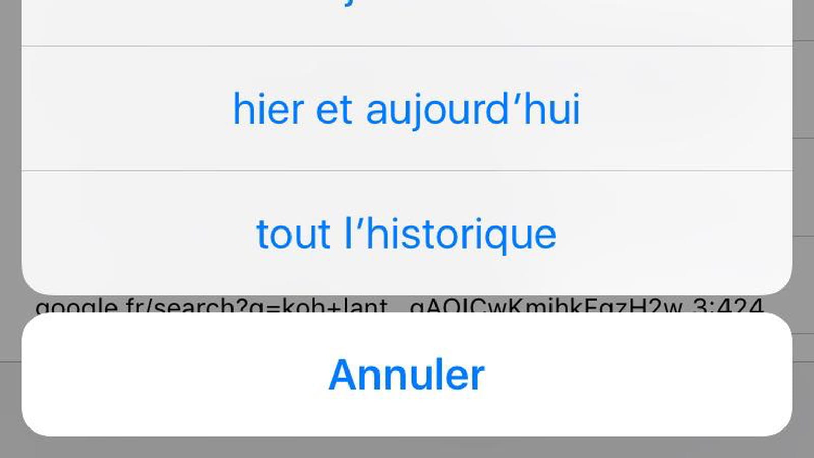 Effacer l'historique