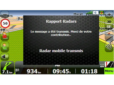 possibilité de signaler les radars