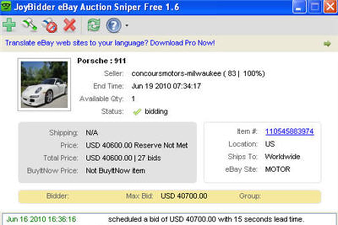 JoyBidder eBay Auction Sniper