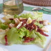 1 salade au poulet et vinaigrette vanillee