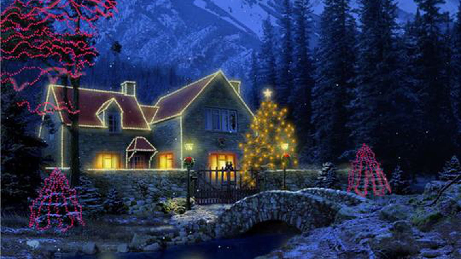 Petit cottage sous la neige