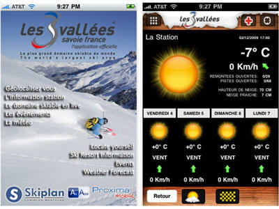 application dédiée au domaine skiable des 3 vallées
