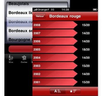 capture d'écran de l'application