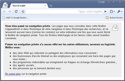chrome, comme ie 8, incorpore ainsi un mode de navigation permettant de surfer